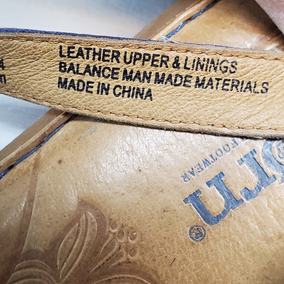 Born Blue Leather Cutout Slingback Sandals Women 11 M/W D20404 - Picture 8 of 14